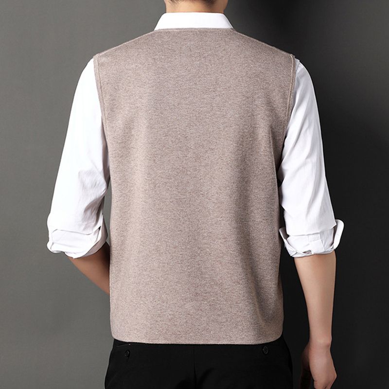 Men's Fashion Knitted Button Sweater Vest Business Match