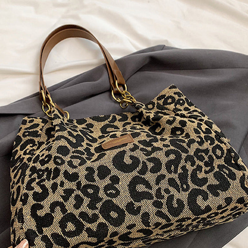 🔥Limited Time 50% OFF🔥Large Capacity Tote Bag with Leopard Print