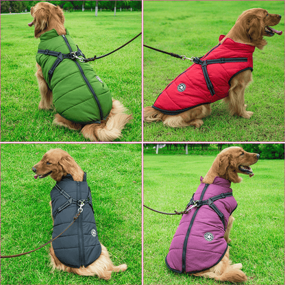 Winter Warm Pet Dog Waterproof Jacket With Harness