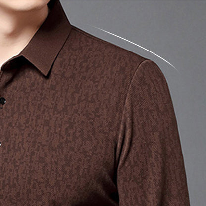 Men's Business Casual Lapel Long Sleeve T-Shirt