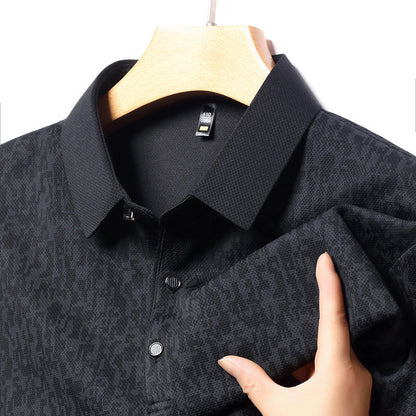 Men's Business Casual Lapel Long Sleeve T-Shirt