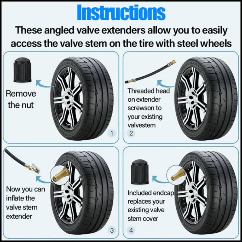 Universal Flexible Tire Valve Extension