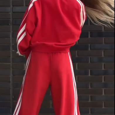 💕New sports suit 63% OFF💕V-Neck Sweatshirt & Wide-Leg Pants 2-Piece Set