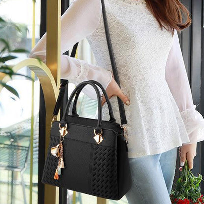Women’s Elegant Handbag with Tassel Pendant