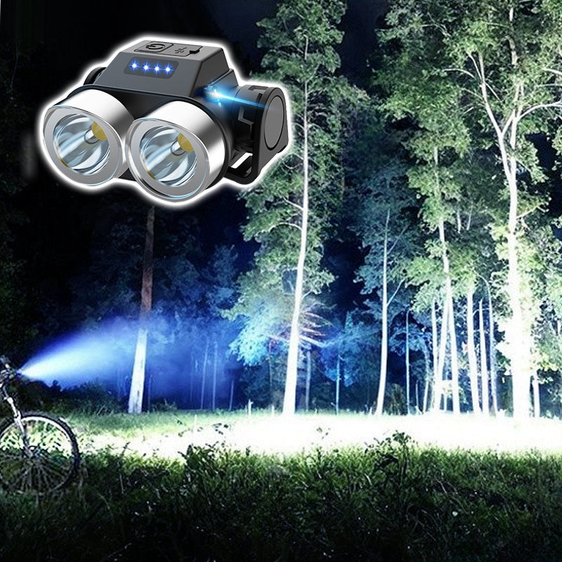 Outdoor Portable Dual Head Super Bright LED Bike Headlight