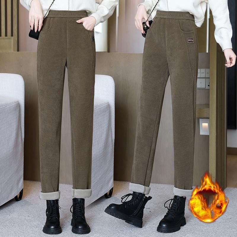 Women's High-waist Warm Faux Fleece-lined Pants