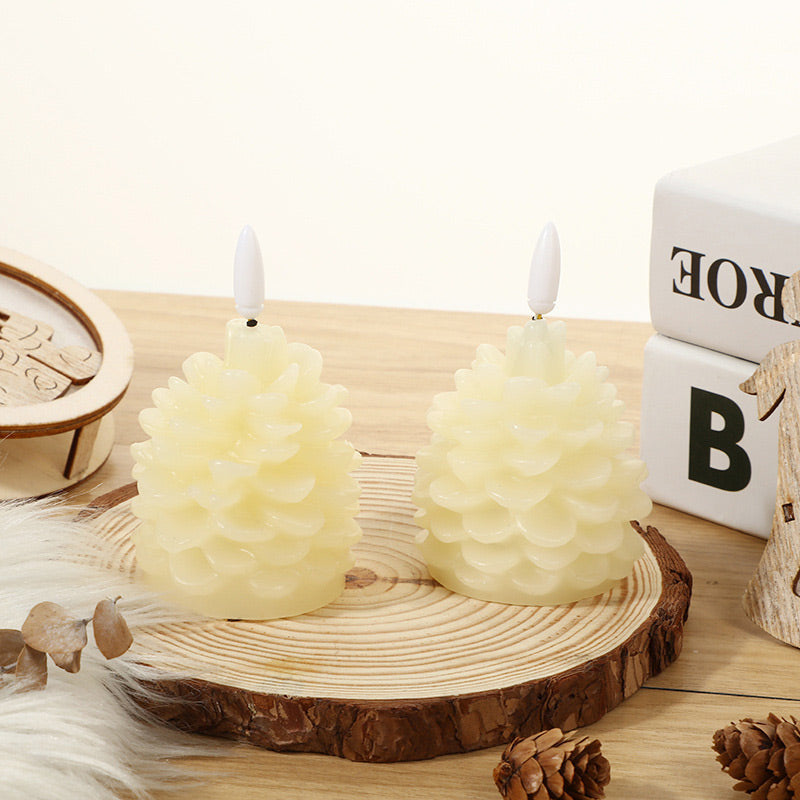 🎅Christmas promotion 49% OFF🎄Flameless LED Pine Cone Candles for Holiday Decor