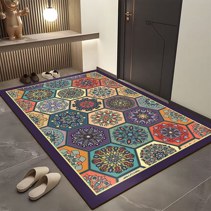 Bohemian Geometric Door Mat for Entryway