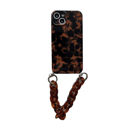 Vintage Amber Leopard Crystal Bracelet Phone Case