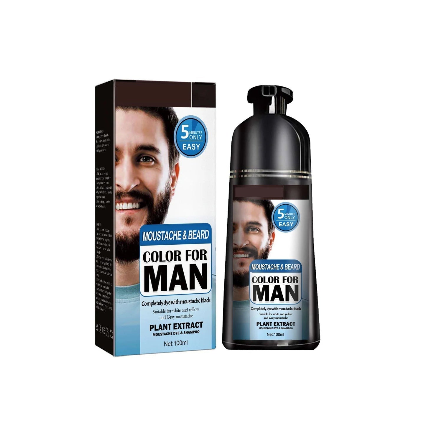 [Easy Dye] Beard Hair Dye Color Shampoo