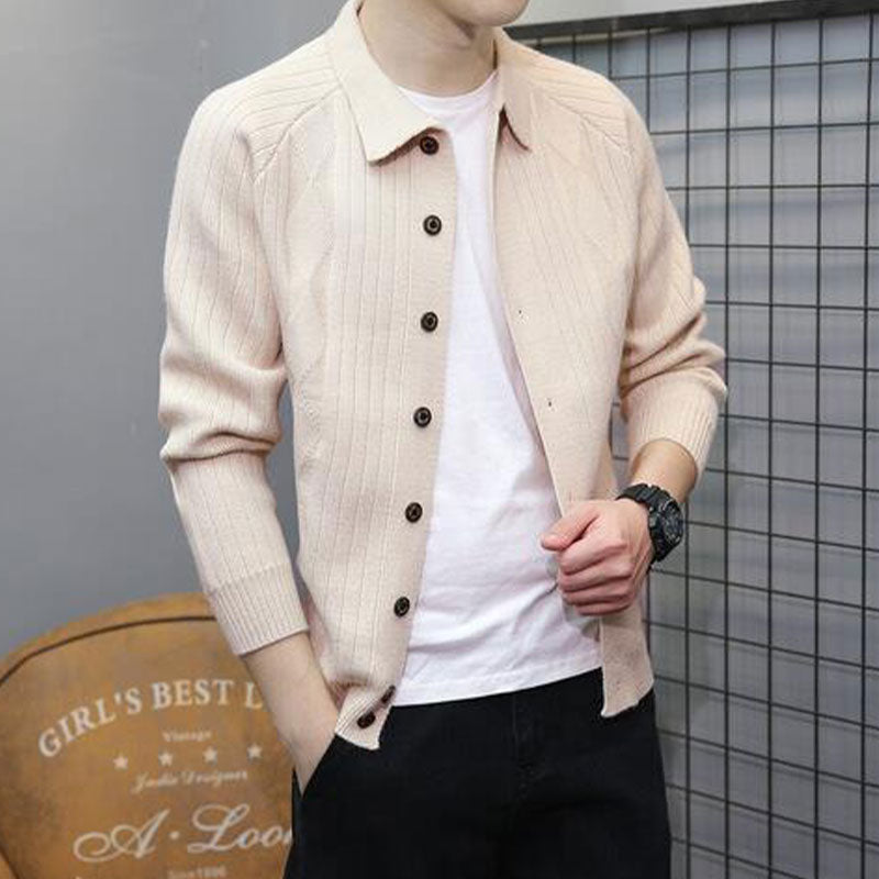 Men's Casual Lapel Knitted Cardigan