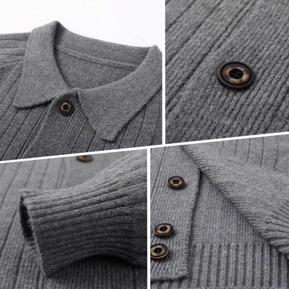 Men's Casual Lapel Knitted Cardigan