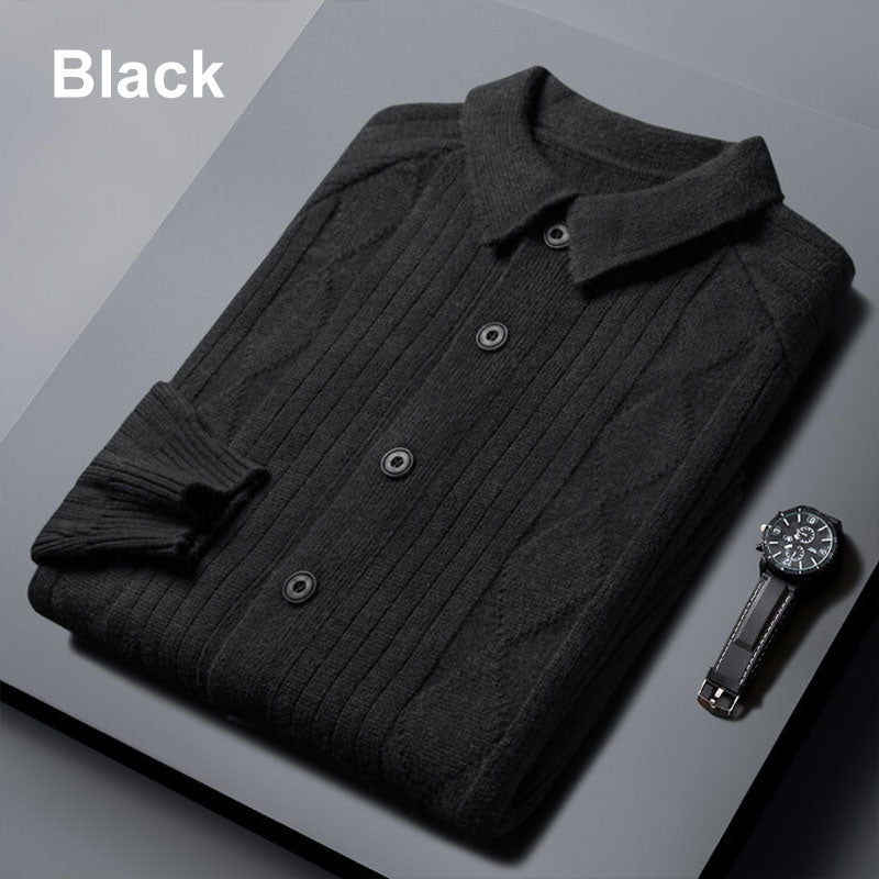 Men's Casual Lapel Knitted Cardigan