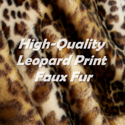 ❄️Winter Specials❄️Women's Fashion Leopard Print Warm Faux Fur Mid-Length Coat