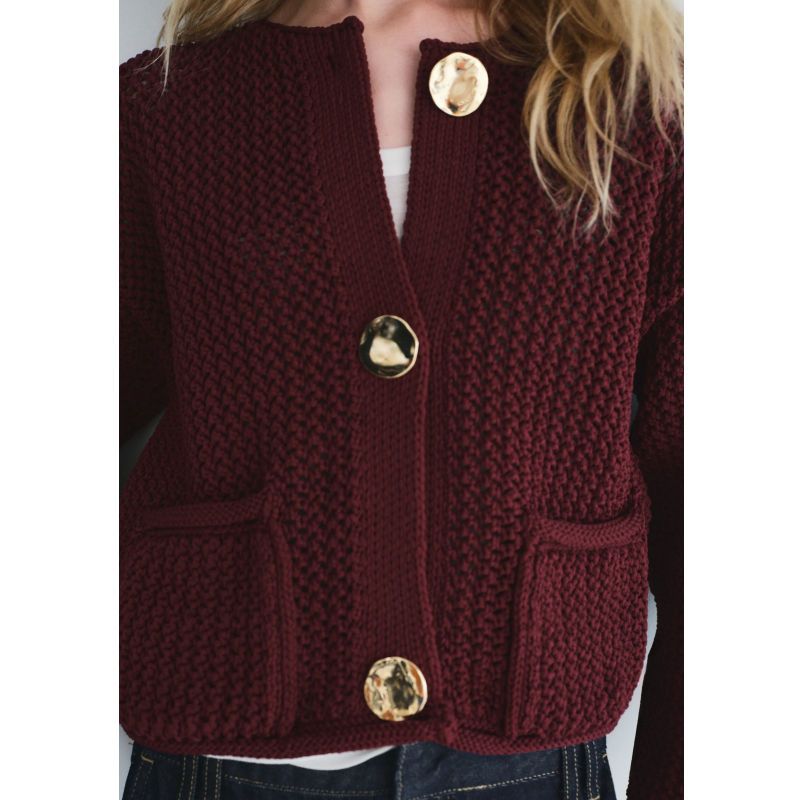 Women's Fashion Cut-Out Knitted Cardigan