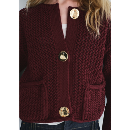 Women's Fashion Cut-Out Knitted Cardigan