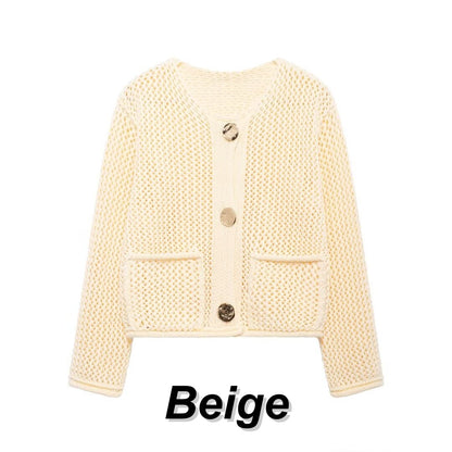 Women's Fashion Cut-Out Knitted Cardigan