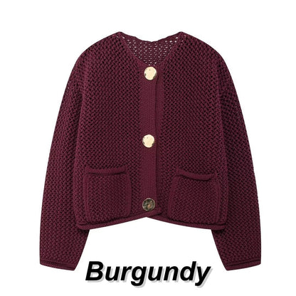 Women's Fashion Cut-Out Knitted Cardigan