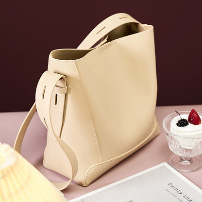 Large Capacity PU Leather Bucket Bag