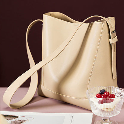 Large Capacity PU Leather Bucket Bag