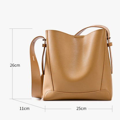 Large Capacity PU Leather Bucket Bag