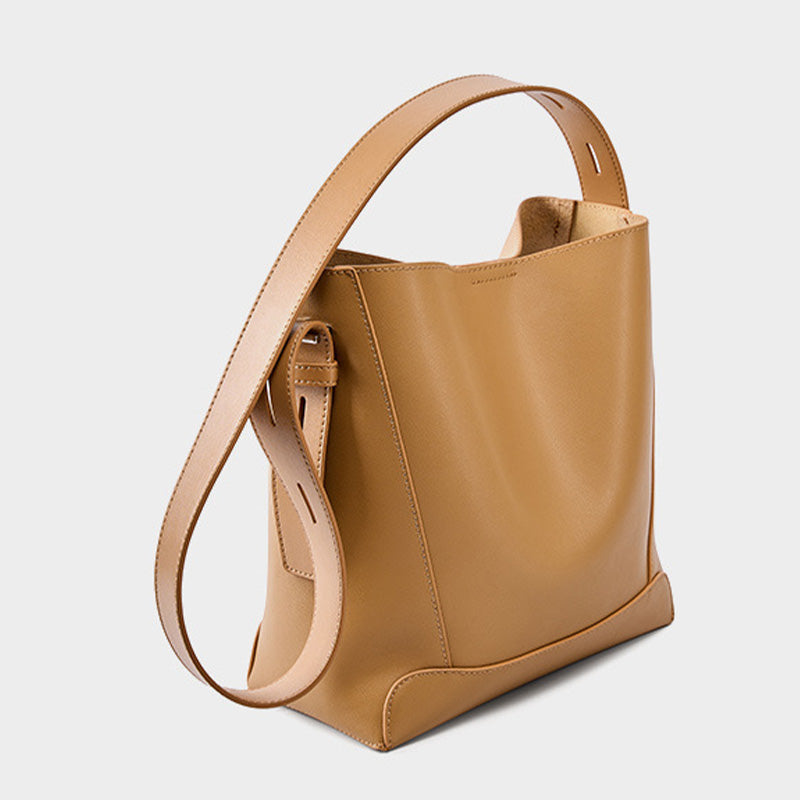 Large Capacity PU Leather Bucket Bag