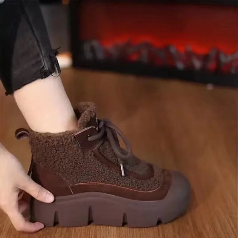 Women’s Cozy Plush Platform Ankle Boots