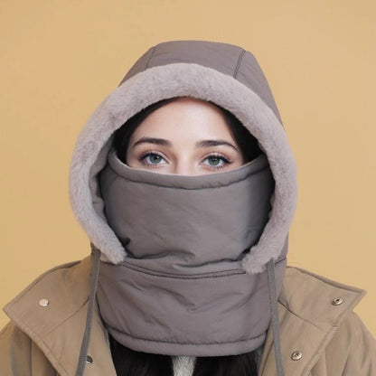 Plush-lined Thickened Thermal Hat with Face Mask for Men and Women