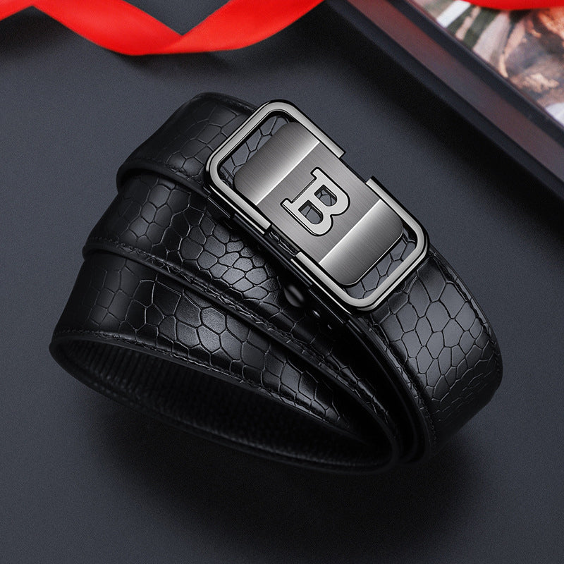 Hot Sale 61% OFF🔥Men's Crocodile-Patterned Automatic Buckle Belt