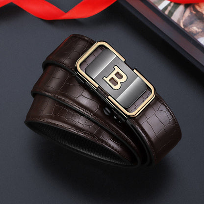 Hot Sale 61% OFF🔥Men's Crocodile-Patterned Automatic Buckle Belt