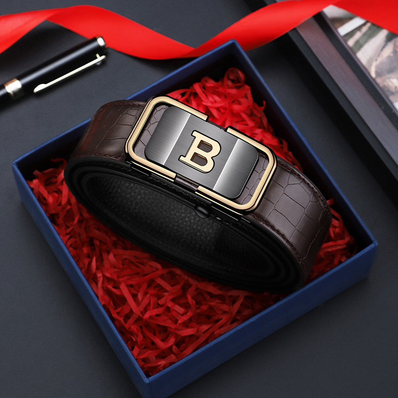 Hot Sale 61% OFF🔥Men's Crocodile-Patterned Automatic Buckle Belt