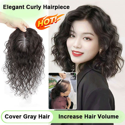 Elegant Curly Hairpiece - Cover Gray Hair/ Increase Hair Volume