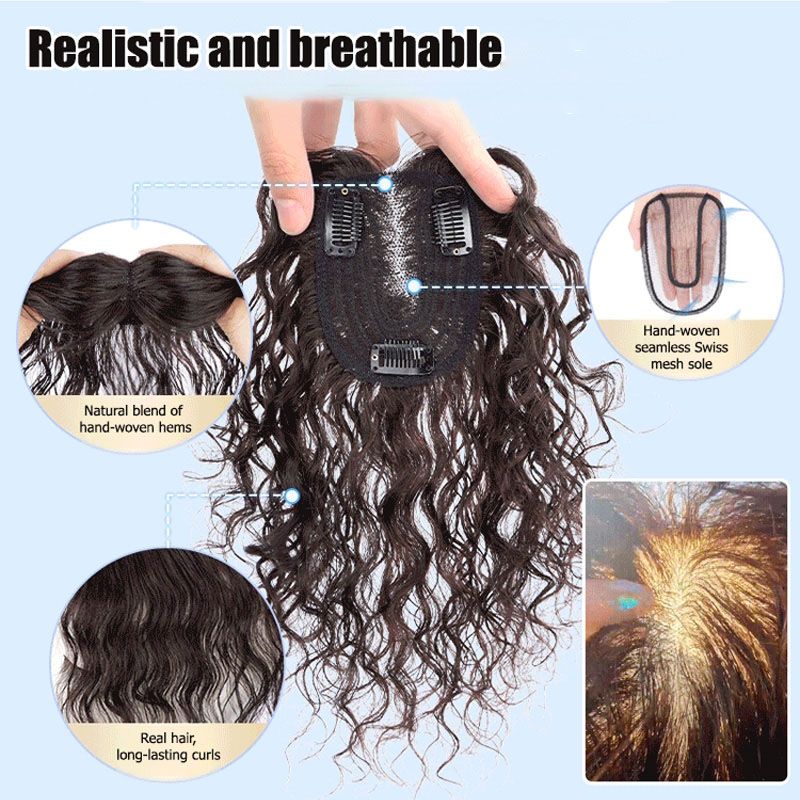 Elegant Curly Hairpiece - Cover Gray Hair/ Increase Hair Volume