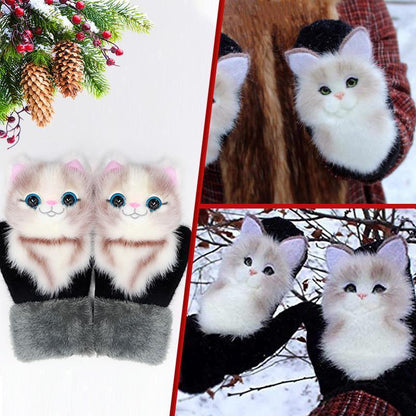 Hand-knitted animal Mittens