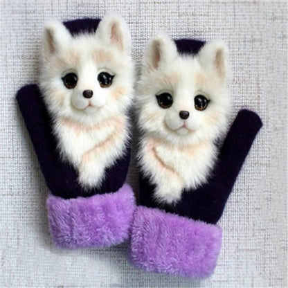 Hand-knitted animal Mittens