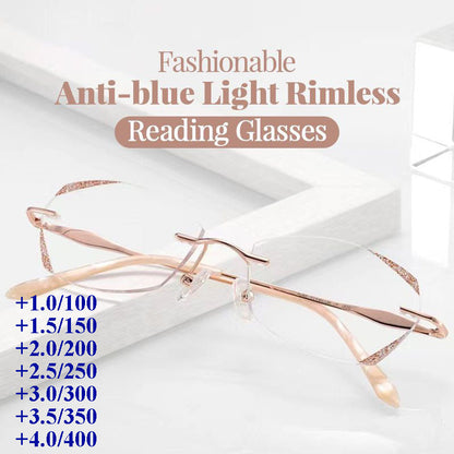 🔥New Arrival -49% OFF🔥Pousbo® Fashionable Anti-blue Light Rimless Reading Glasses