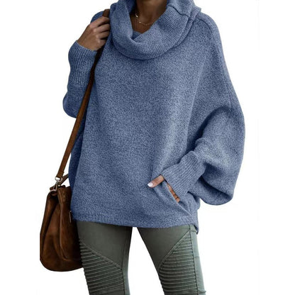 🌹Winter Hot Sale 49% OFF⏳Women's Batwing Cowl Neck Sweater with Pocket