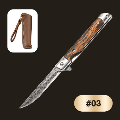 🗡️✨Folding knife with wooden handle for work, hiking & camping⛺