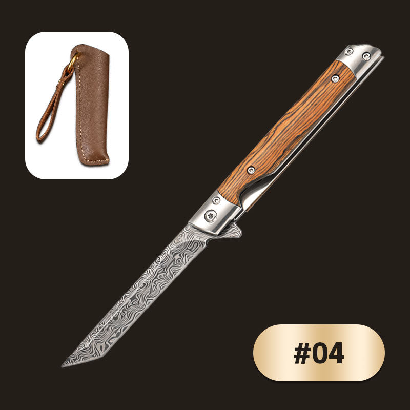 🗡️✨Folding knife with wooden handle for work, hiking & camping⛺