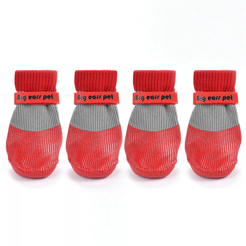 2 Pairs Anti-Slip Waterproof Dog Socks Shoes