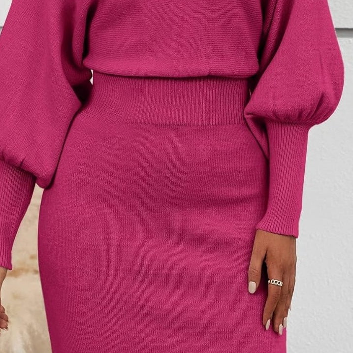 Elegant Knit Skirt 2-Piece Set