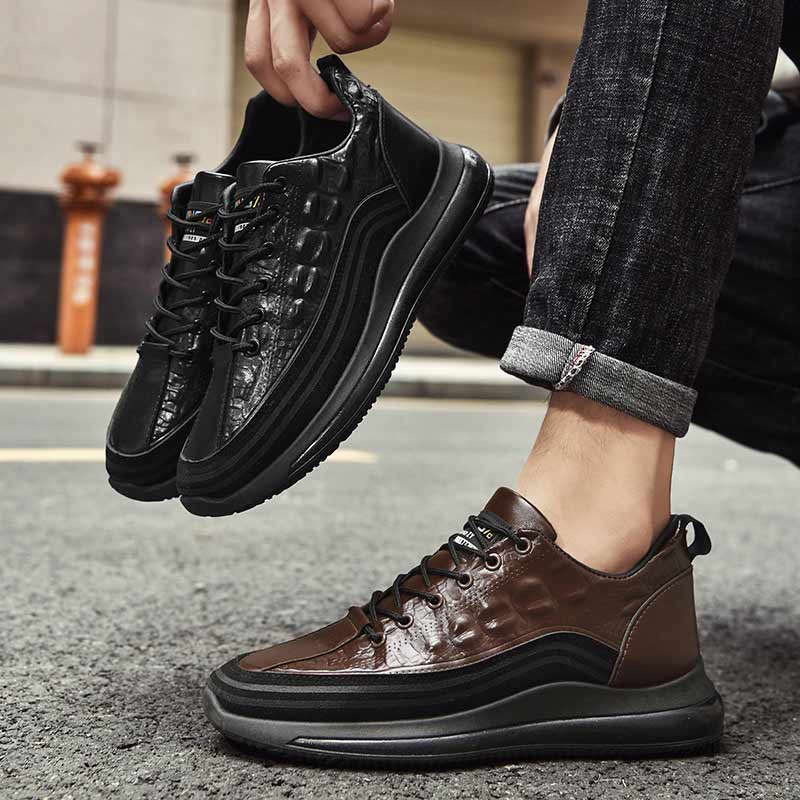 Men’s Luxury Crocodile Print Air Cushion Sneakers