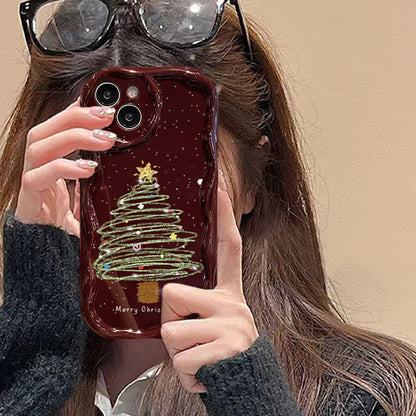 Christmas-Themed Full Coverage Phone Case with Lanyard