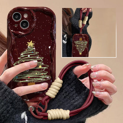 Christmas-Themed Full Coverage Phone Case with Lanyard