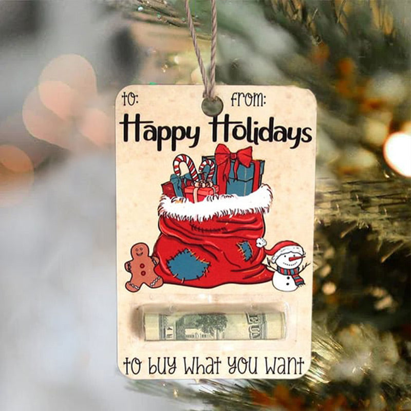 Christmas Cards Money Holder Ornament for Cash Gifts