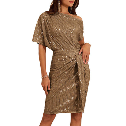 💃Hot Sales - 48% OFF🎉Sparkly One-Shoulder Ruched Dress✨