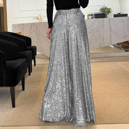 ✨Christmas Hot Sale 49% Off✨Women’s Trendy Sequin High Waist Wide Leg Pants