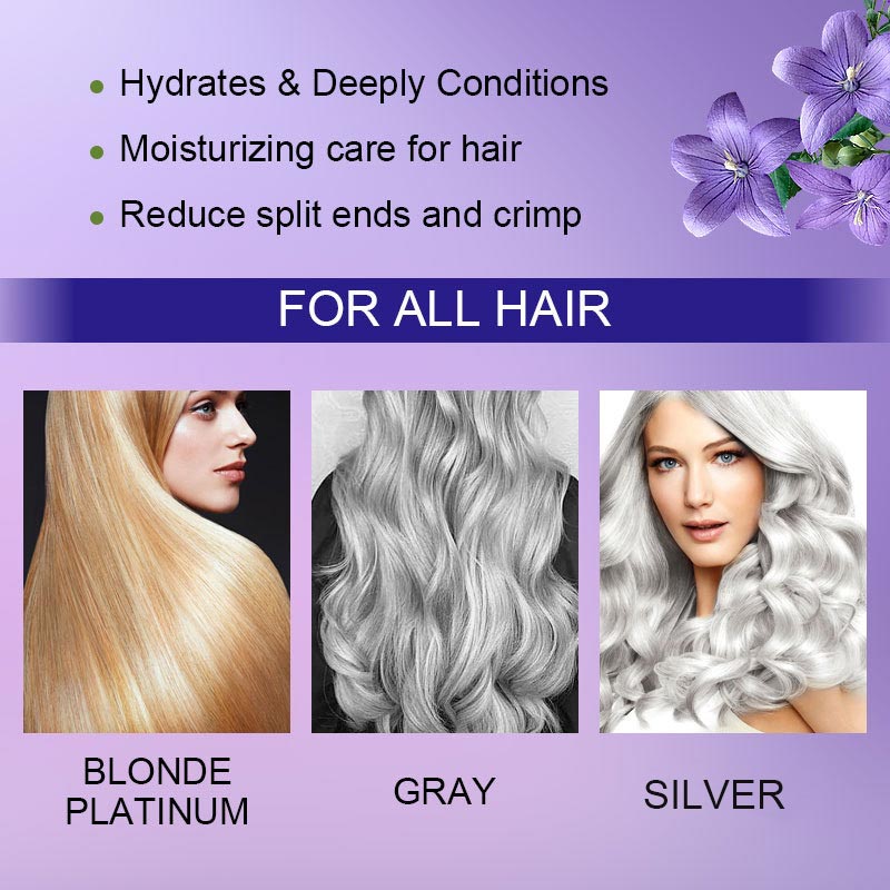 Purple Keratin Hair Mask - Locks Color & Neutralizes Brass & Yellow Tones For Blonde Silver Gray Highlighted Hair