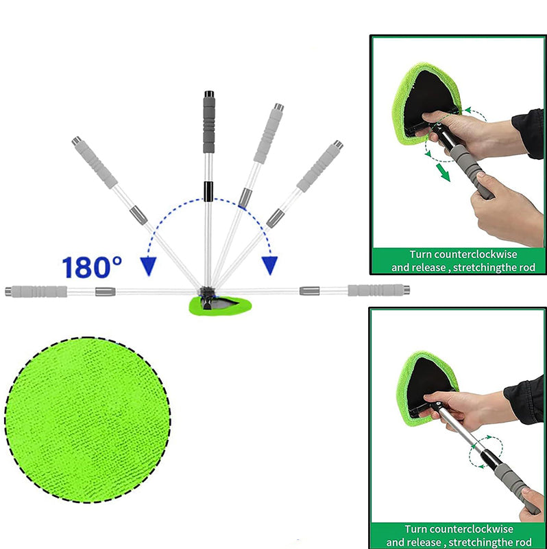 Windshield Cleaning Tool Set with Extendable Handle