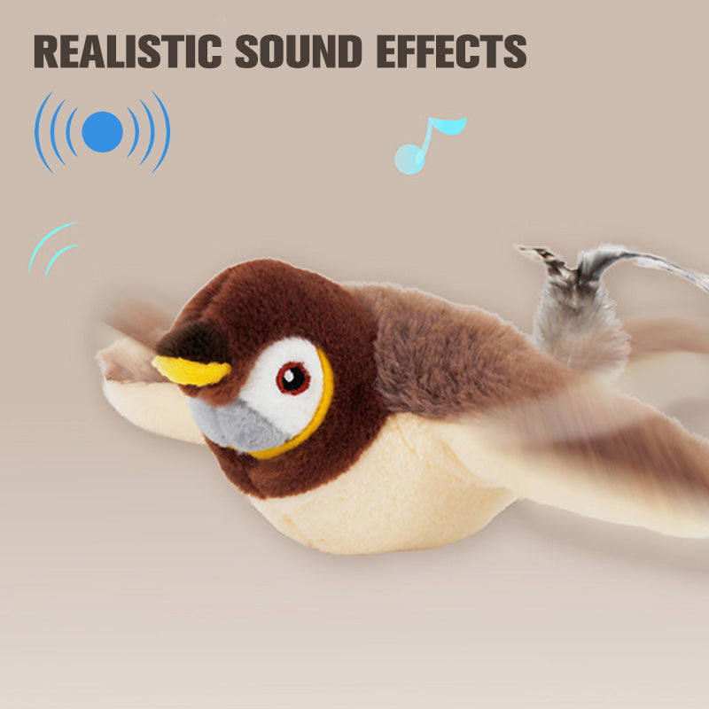 🐦Rechargeable Touch Activated Cat Toys with Realistic Sounds Effects